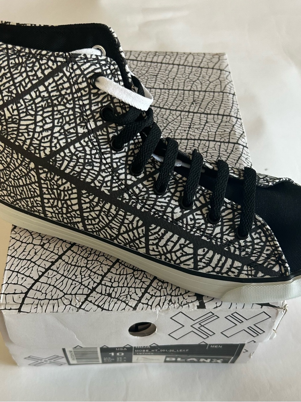 Blank NYC Black & White Pattern High-Top Sneakers - Men